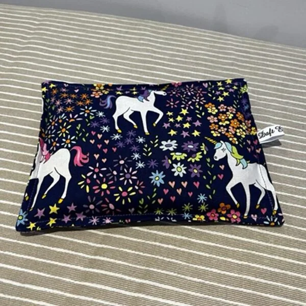 baby toddler wheat bag warmer in unicorn fabric