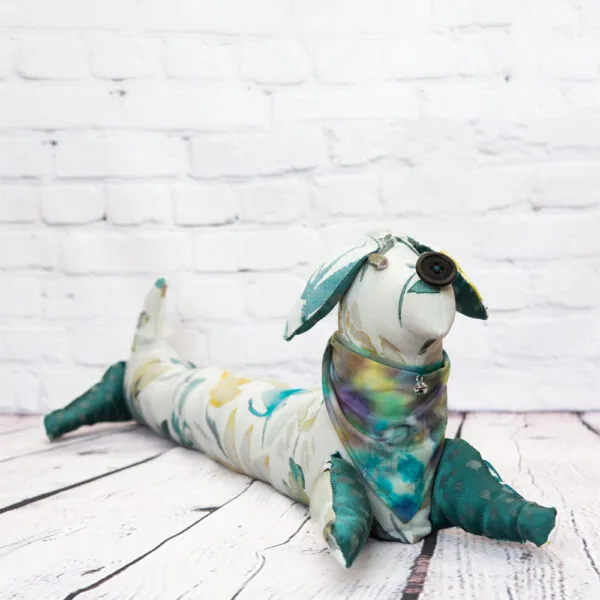 linen daft excluder with tie dye bandana