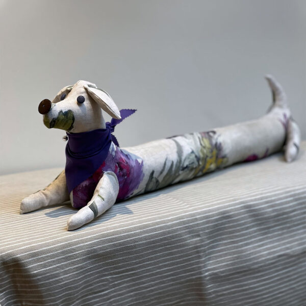 sausage dog floral dafty purple bandana