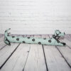 Pale Blue Linen Sausage Dog with Black Paw Print Draft Excluder